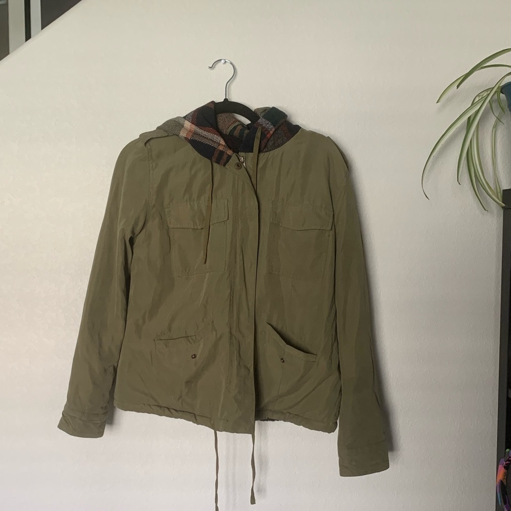 Angel Kiss Sherpa Lined Jacket with Plaid Hood